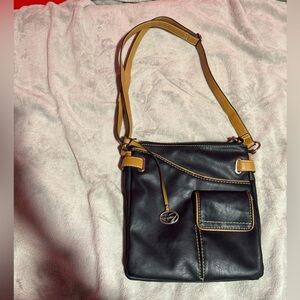 Vintage Black and Tan Crossbody Bag